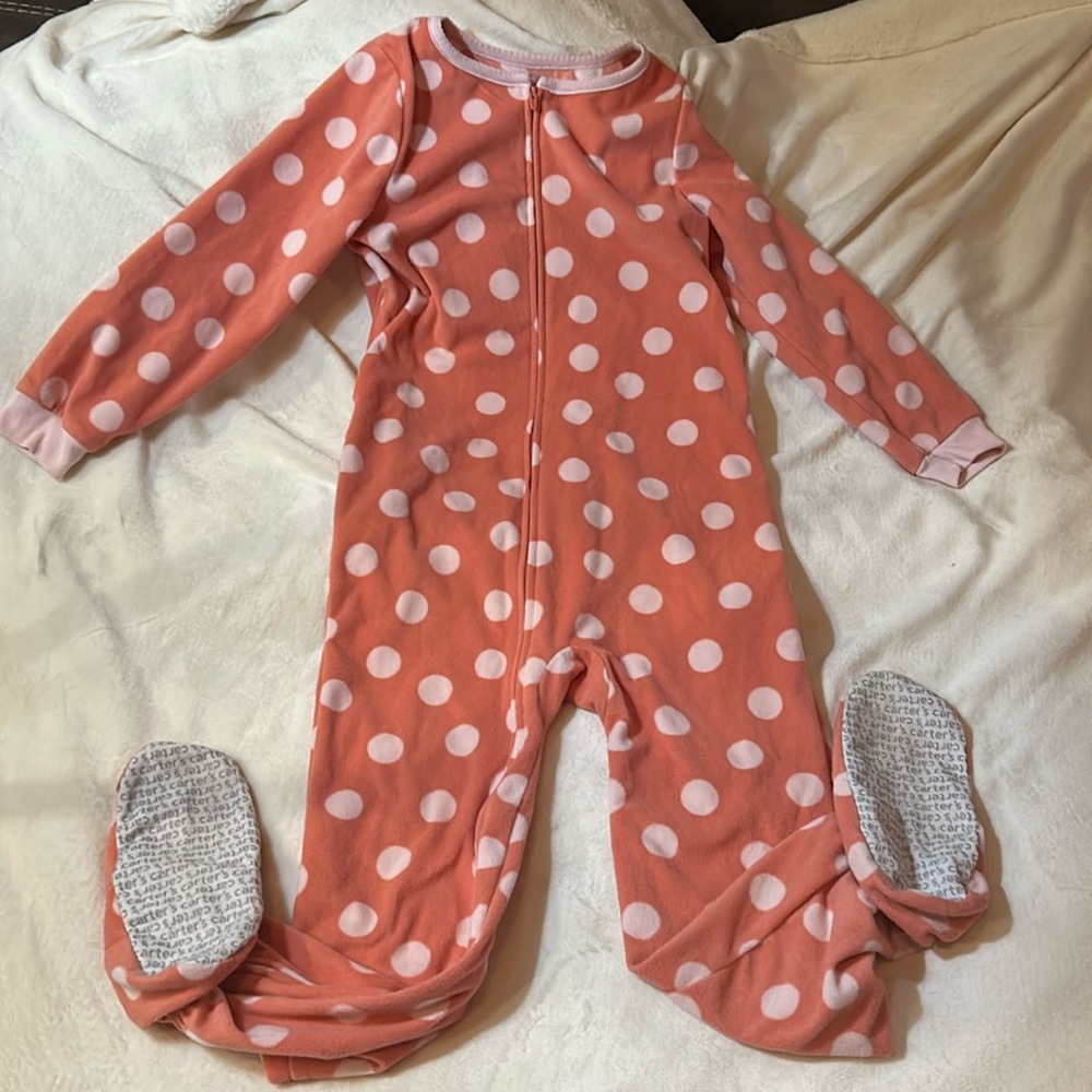 Carter’s fleece footed zip up jammies